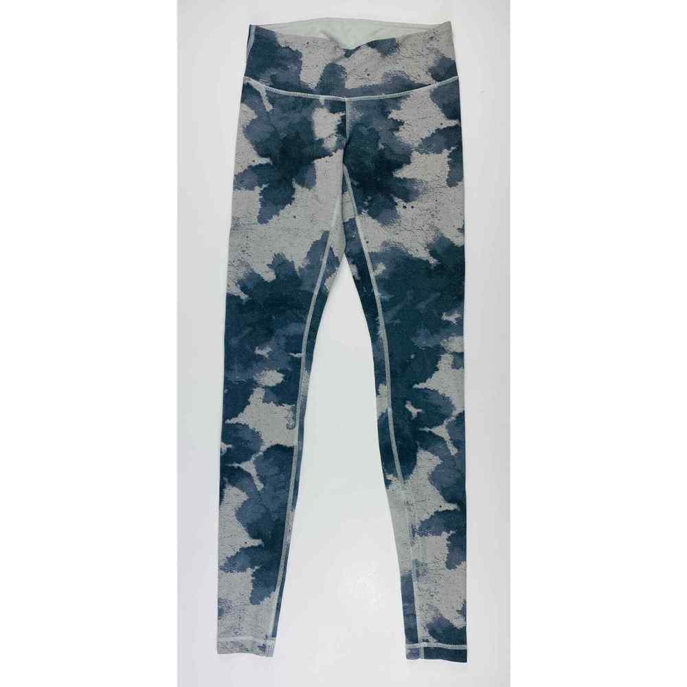 Lululemon Floral Leggings Gray Cream Womens Size 4